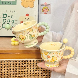 Ly dễ thương uống trà, cà phê, màu sắc tươi sáng, thích hợp làm quà tặng, có hộp và muỗng A460-1
