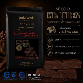 Socola Đen Couverture Belcholat Extra Bitter 85% Cacao rất đắng Extra dark Làm Bánh Ganache Bonbon