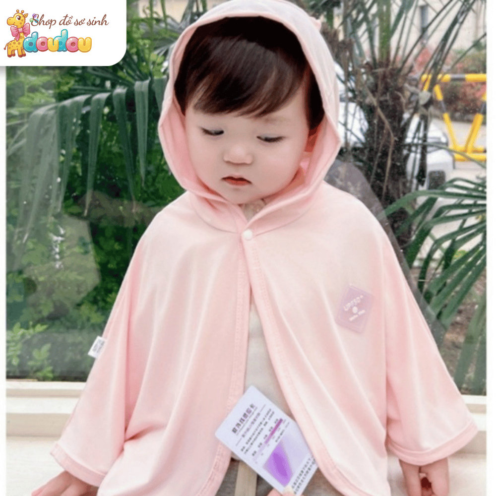 Áo Choàng Chống Nắng Chống Tia UV Mỏng Nhẹ Vải Lụa Băng Mát Lạnh Cho Bé Trai Bé Gái 0-2 tuổi DouDou