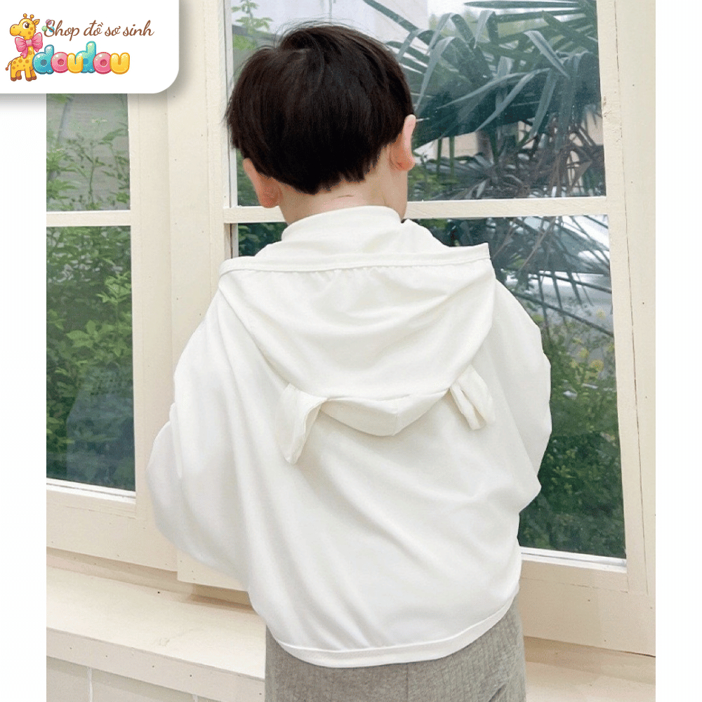 Áo Choàng Chống Nắng Chống Tia UV Mỏng Nhẹ Vải Lụa Băng Mát Lạnh Cho Bé Trai Bé Gái 0-2 tuổi DouDou