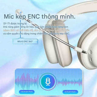 Tai nghe Chụp tai Bluetooth SYT1- Âm Thanh HiFi Chống Ồn, Kèm Mic Rời Lọc Tiếng Ồn, Pin Trâu 20H