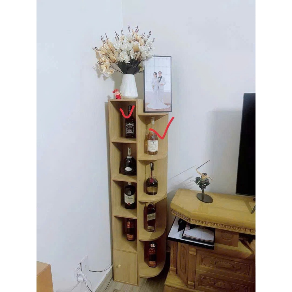 Kệ Rượu Kệ Góc Tường Đa Năng 1m5x40x20cm Kệ Trang Trí Phòng Khách Phong Cách Hiện Đại Gỗ MDF Cao Cấp
