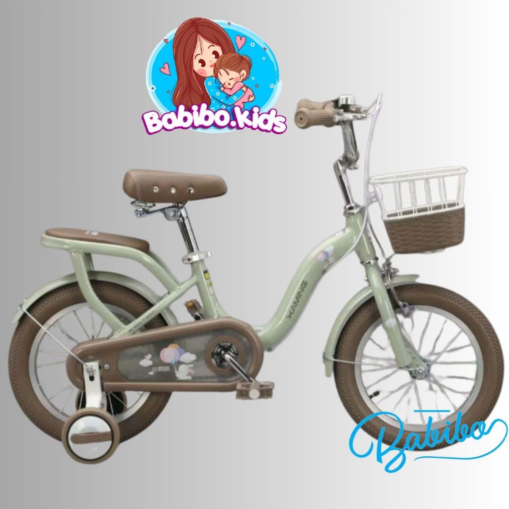 Xe đạp trẻ em, Xe đạp bé gái siêu xinh có giỏ mây VIP babibo kids