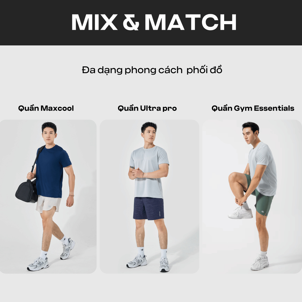 Combo 3 Áo thun nam thể thao tập Gym, Tennis, Pickleball Coolmate Basics thoải mái, thấm hút tốt