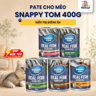 [COMBO] Pate Cho Mèo Snappy Tom Real Fish & Real Meat Cho Mèo Từ Cá Thịt Thật Bổ Sung Dinh Dưỡng Hộp 400GR Pet Kool