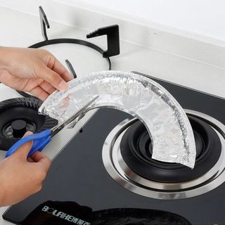 Homee.cok Set 50 Miếng Giấy Lót Bếp Gas Chống Dầu Mỡ - Giấy Bạc Lót Bếp Giữ Bếp Sạch, Dễ Thay Thế, Tiết Kiệm