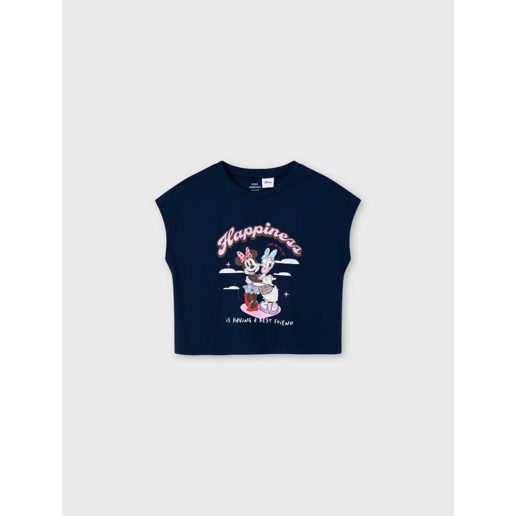 Bộ quần áo bé gái CANIFA áo sát nách quần short chất cotton USA in hình Mickey & Friends 1ST26S004
