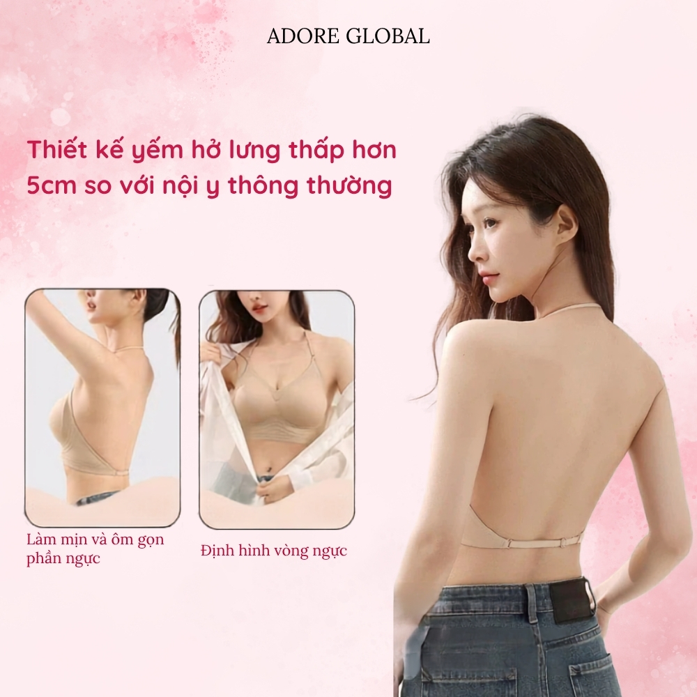 Áo Lót Dây Mảnh Khoét Lưng Su Đúc Adore AD009 Thiết Kế Mỏng Nhẹ, Thoáng Mát, 3 Cách Mặc Tàng Hình