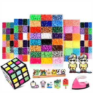 【14.000 Hạt + Full Phụ Kiện】Bộ Hạt Perler DIY 2.6mm, Kèm Bàn Ủi, Khuôn Ghép Và Hộp Đựng，Đồ Chơi Thủ Công DIY，Giải nén