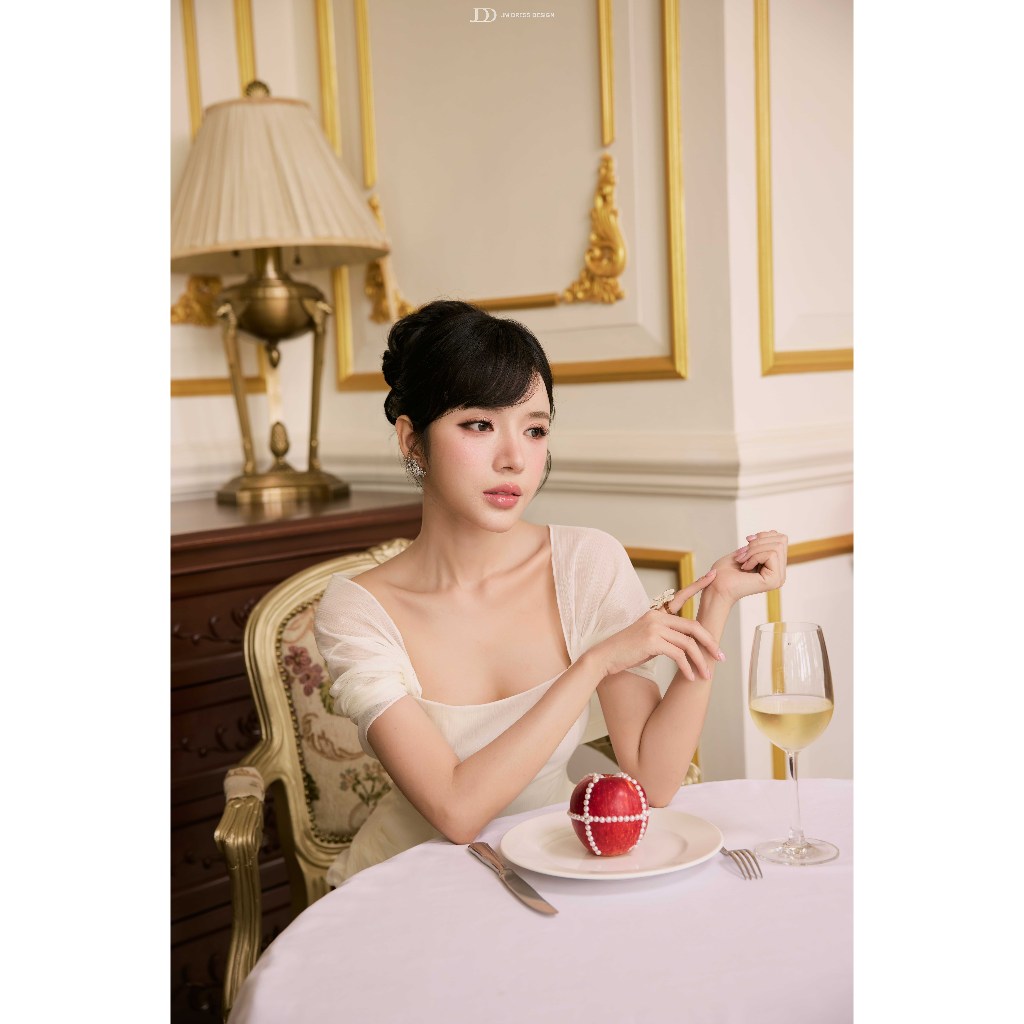 Đầm Party 2 Dây Tà Vắt Bung 1P02.2605, Đầm Dài Dự Tiệc Dáng Suông Rũ Nhẹ Thiết Kế Draping Sang Trọng, Váy Tiểu Thư By JM