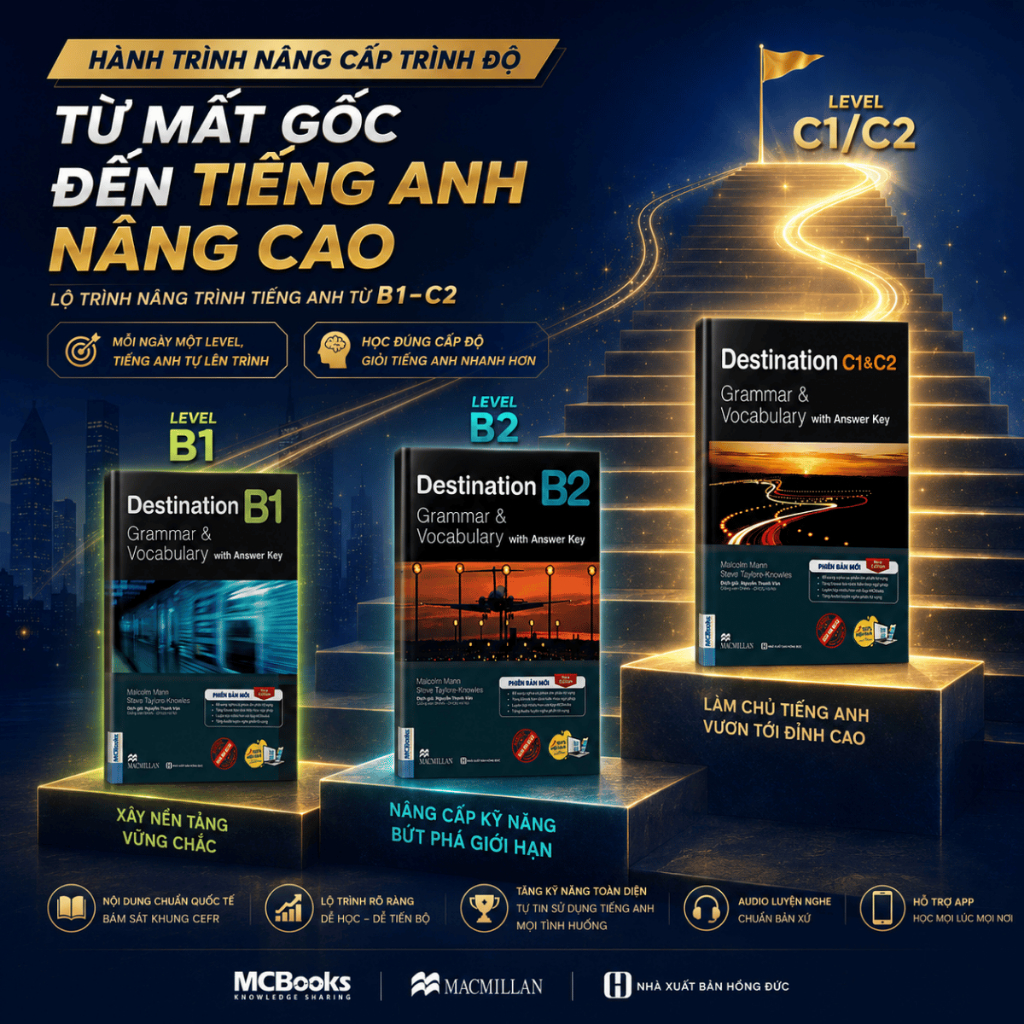 Sách Trọn Bộ Giáo Trình Destination Grammar & Vocabulary B1, B2, C1&C2