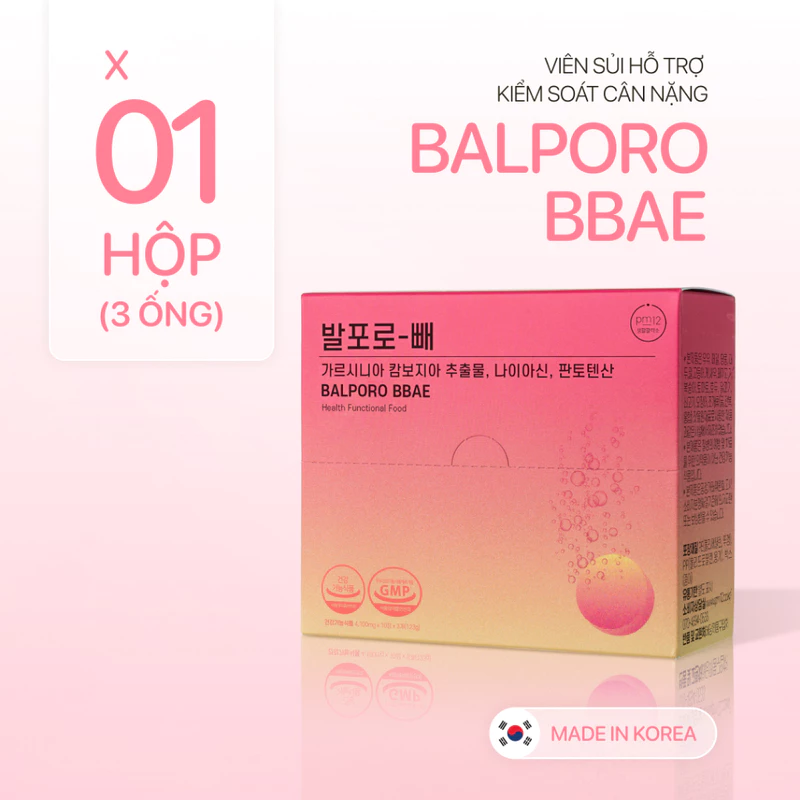 Hộp viên sủi Balporo BBae, nhập khẩu Hàn Quốc, hỗ trợ kiểm soát cân nặng, cải thiện vóc dáng — ảnh 1