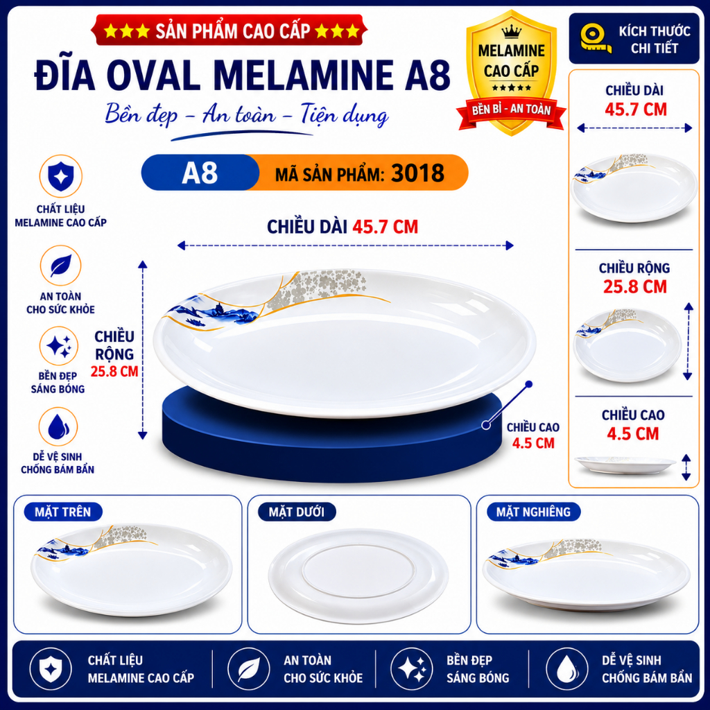 ĐĨA  3218 MELAMINE A8 CAO CẤP – PHONG CÁCH PHƯƠNG ĐÔNG SANG TRỌNG