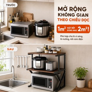 BMZAR Kệ Lò Vi Sóng 2/3 tầng Kệ Để Đồ Nhà Bếp Kệ sắt nhiều tầ hiện đại
