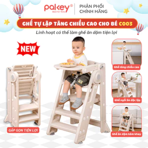 Ghế Đứng Bếp Tăng Chiều Cao, Ghế Tự Lập Cho Bé Kèm Khay Ăn Dặm 3IN1 Có Đai An Toàn Gấp Gọn Tiện Lợi - C003
