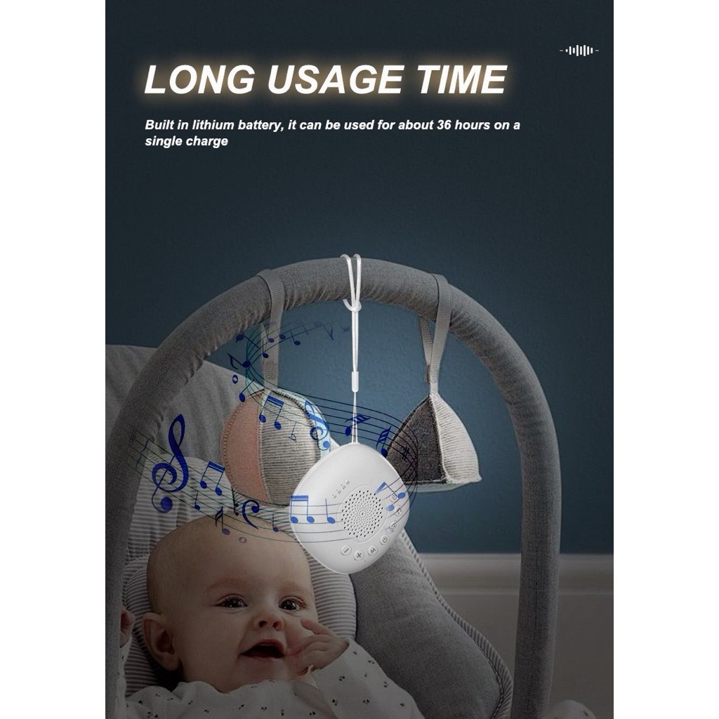 Máy Tiếng Ồn Trắng Cho Bé Chính Hãng White Noise 20 Âm Thanh Hỗ Trợ Bé Dễ Đi Vào Giấc Ngủ DouDou