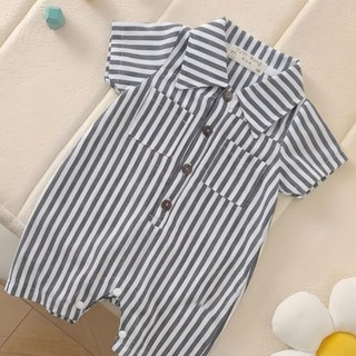 Body sọc đùi cổ bẻ chất thô cotton bé trai 4-10Kg. Body liền thân sơ mi cho bé trai. Dino Kids
