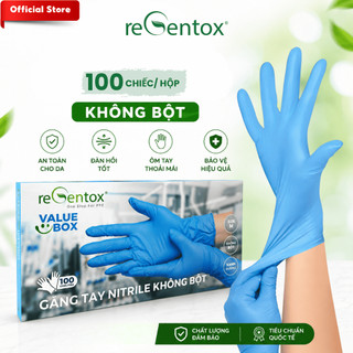 [KHÔNG BỘT] Găng Tay Y Tế Nitrile ValueBox Regentox 240mm, Kháng Hóa Chất, An Toàn Cho Da Chống Thủng, 100 Cái/hộp
