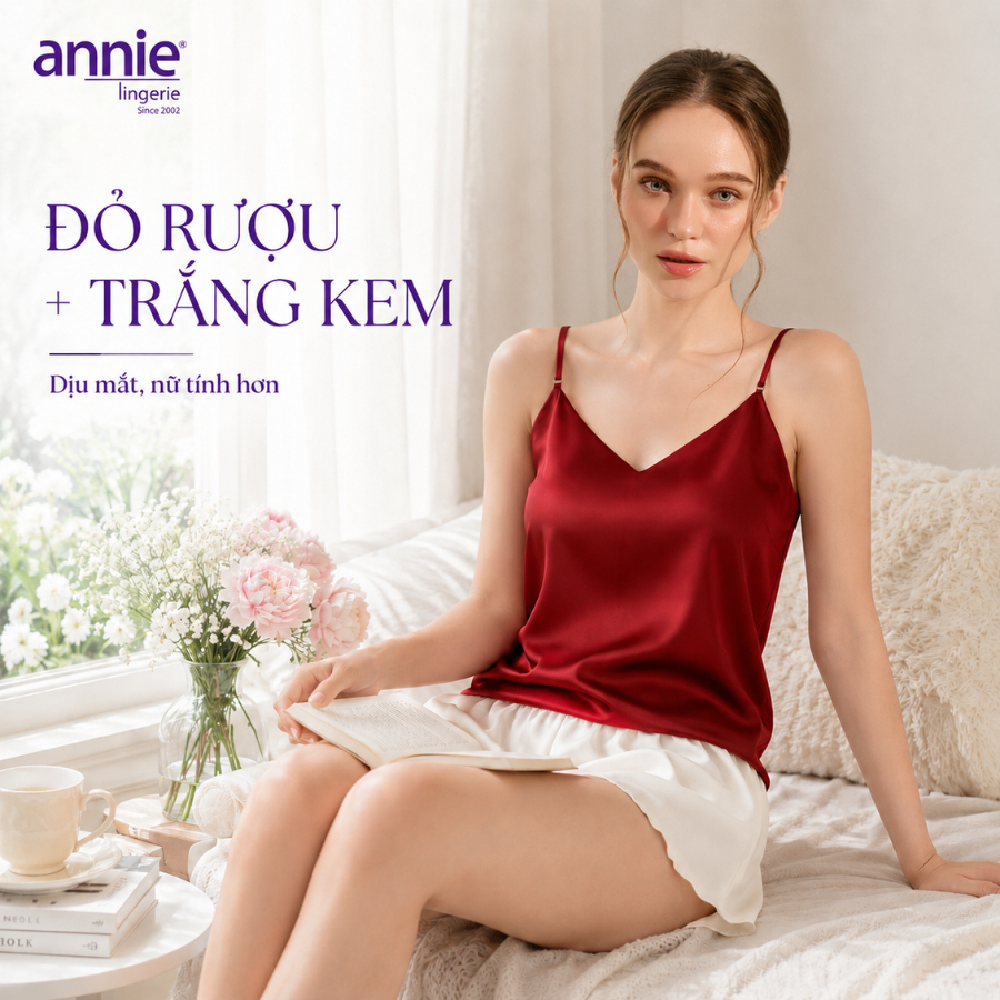 Áo Hai Dây Lụa Satin annie Cổ V 6046 Mặc Trong Vest Sang Chảnh, Mềm Mịn Thoáng Mát Dễ Phối Đồ