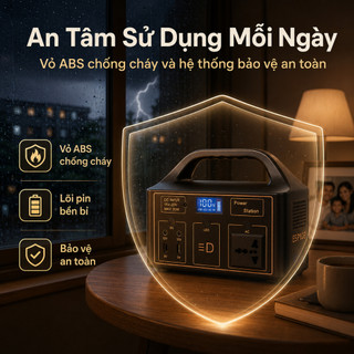 Trạm Sạc Di Động Đa Năng 100W 76.8Wh Có Ổ Cắm AC 220V, Sạc Nhanh Type-C, Đèn LED Tiện Dụng Cho Cắm Trại, Mất Điện