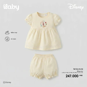 Bộ đồ bé gái thiết kế Disney Winnie the Pooh áo xòe phối quần chũm dễ thương [0052]