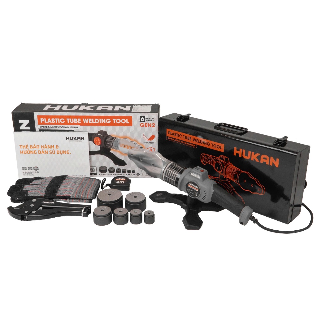 Máy Hàn Nhiệt Ống Nhựa HUKAN 1400W G2-HNO1404| Kèm 6 Đầu Hàn 20-63mm | Gia Nhiệt Nhanh Chuyên Nghiệp