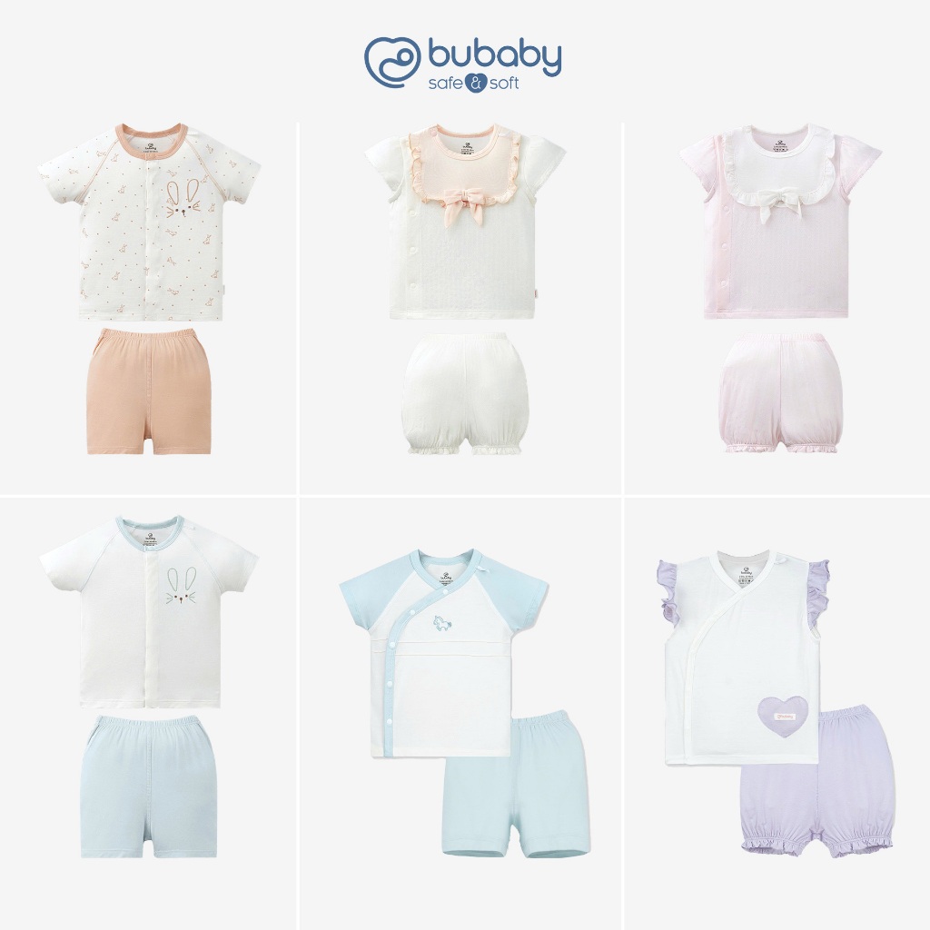 Bộ ngắn tay cài giữa Bubaby cho bé sơ sinh đến 1 tuổi | Shopee Việt Nam
