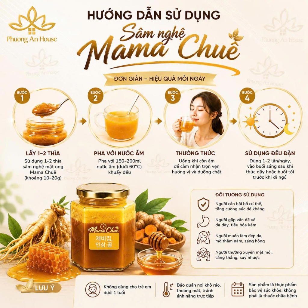 Sâm nghệ mật ong Hàn Quốc Mamachue hủ 500ml