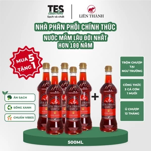 5 chai Nước Mắm Liên Thành Nhất Vị 20 độ đạm 500ml + tặng 1 chai cùng loại