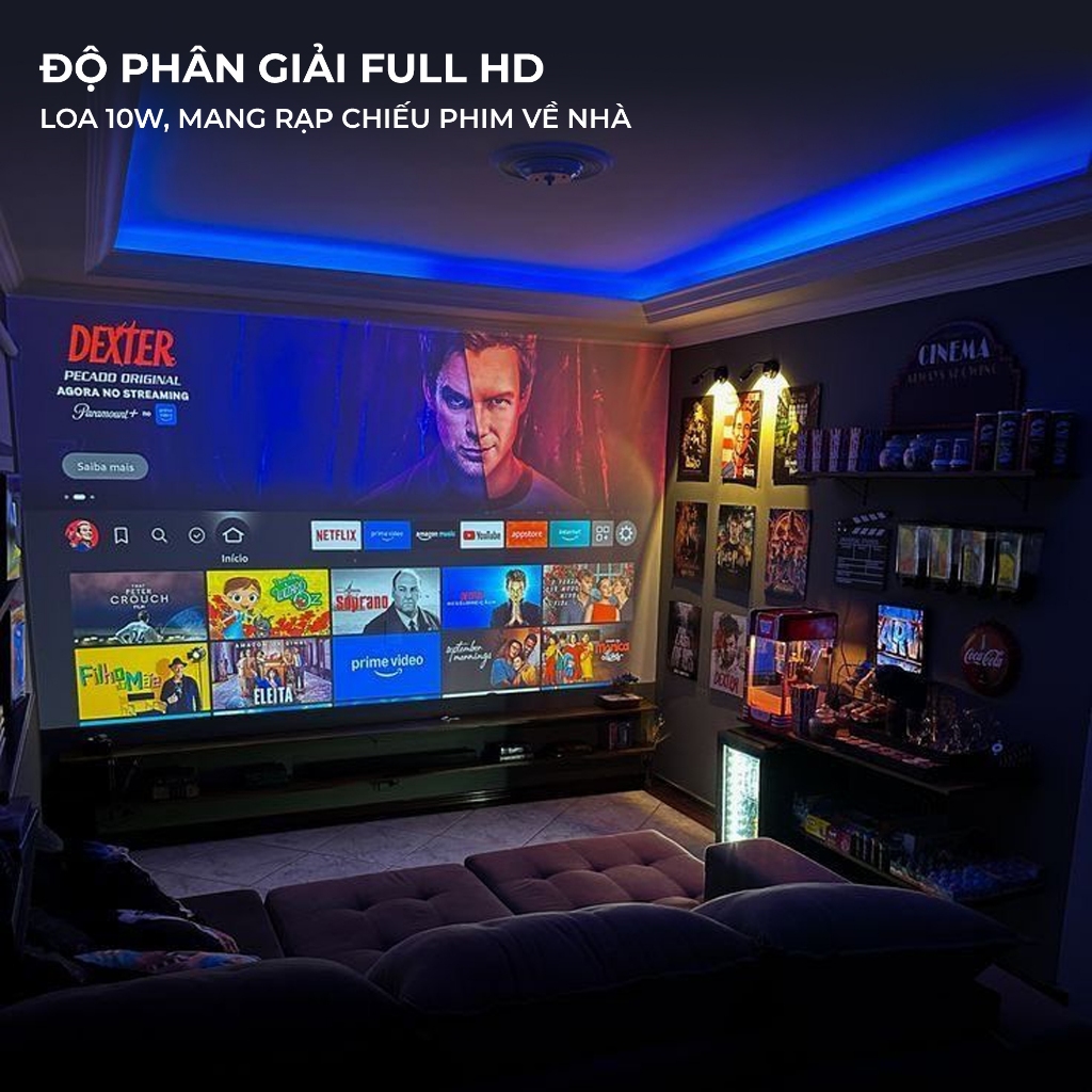 Máy Chiếu mini Yamazaki A9 PRO RAM 2GB siêu mượt HD 4K Android TV 9.0 Độ Sáng 380 - 420 ANSI Bluetooth 5.3 | BigBuy360 - bigbuy360.vn