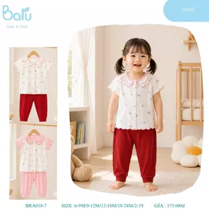 Bộ cài giữa cộc tay quần dài bé gái BRA018-7