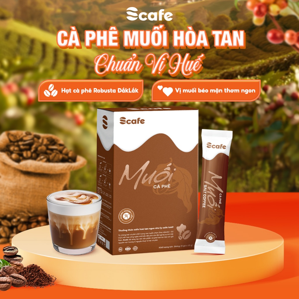 Cà Phê Muối Hoà Tan Vị Huế, Cafe hạt Fine Robusta Scafe Vietnam