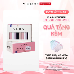 Hộp 10 chiếc quần lót nữ mát mịn, co giãn thoải mái, kháng khuẩn VERA 6323 [Giao màu ngẫu nhiên]