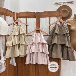 [V1.1268] Váy Gió Cổ Yếm 3 Tầng Dáng Babydoll 3 Màu