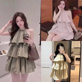[V1.1268] Váy Gió Cổ Yếm 3 Tầng Dáng Babydoll 3 Màu