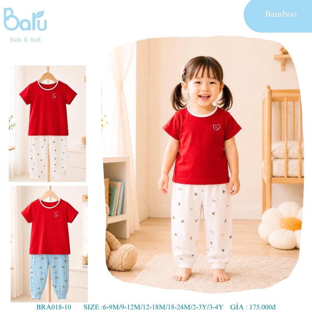 Bộ cổ tròn cộc tay quần dài BRA018-10