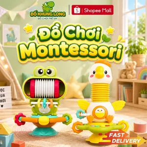 Đồ Chơi Cho Bé Sơ Sinh Vịt Montessori Để Bàn Ăn BỐ KHỦNG LONG Đồ Chơi Giáo Dục Sớm Có Nhạc Phát Triển Giác Quan Cho Bé