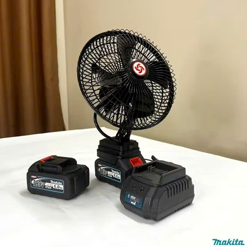 Quạt Tích Điện Makita 10-20-30Cell, Thời Gian Sử Dụng 4-10h, 2 Chế Độ Gió Mạnh, Siêu Mát