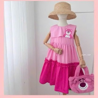 Váy bé gái, đầm bé gái hoạ tiết kuromi  caro size 10 - 30kg vai cách điệu, quần áo trẻ em