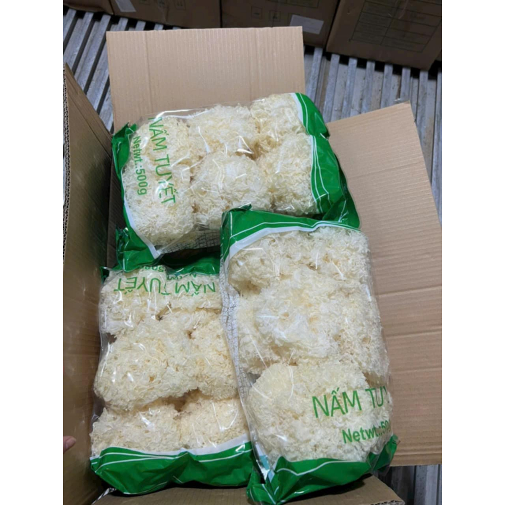 Nấm Tuyết Khô Nguyên Bông Loại 1 Không Vỡ, Hút Chân Không Nở Dai Giòn