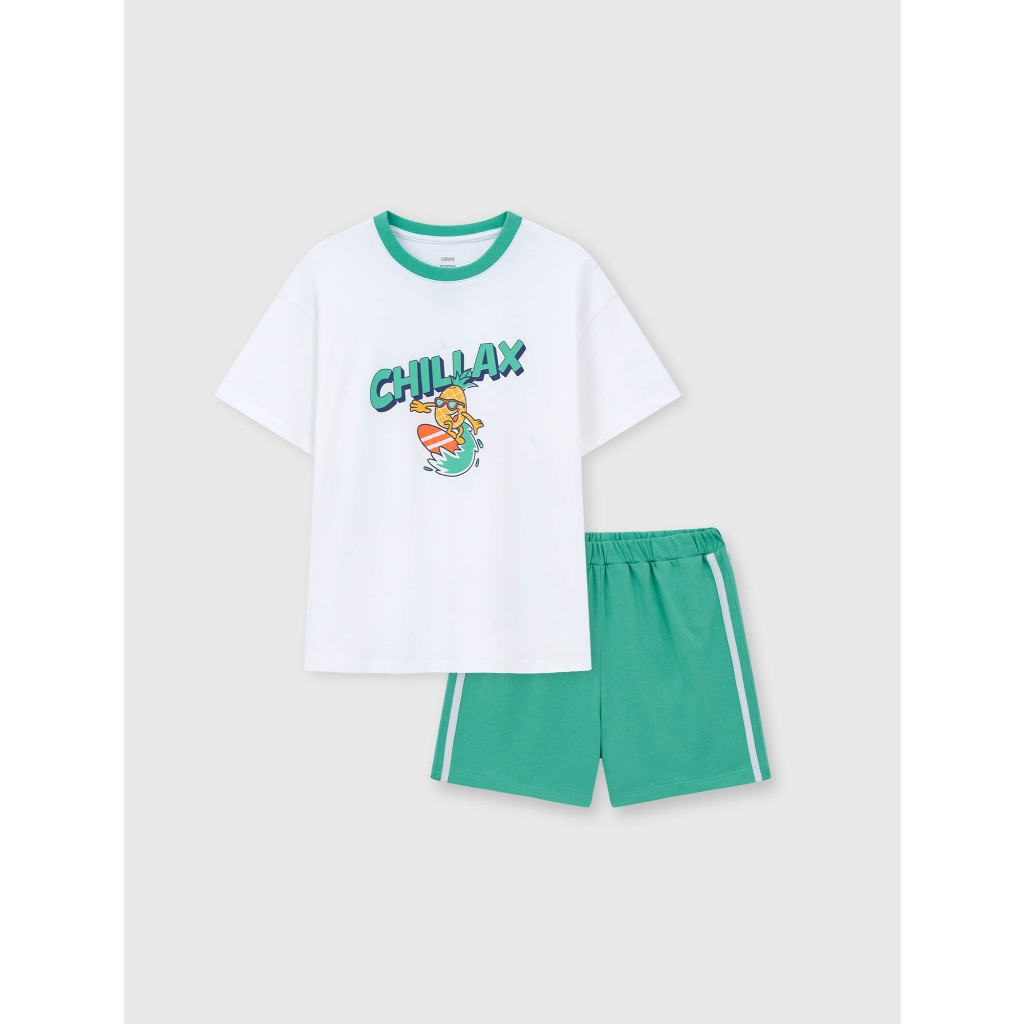 Bộ quần áo bé trai CANIFA mặc nhà chất liệu cotton mềm mát đạt chứng chỉ OEKO-TEX có hình in 2LS26S007