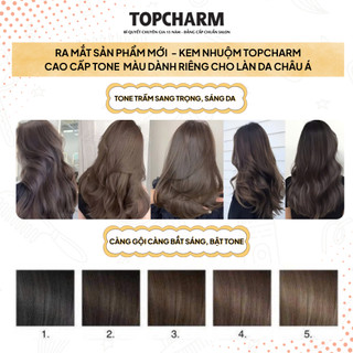 [CAO CẤP] Thuốc nhuộm tóc NÂU TÍM VIOLET không tẩy tóc, tặng kèm gói dưỡng và bộ dụng cụ tại nhà TOPCHARM-CHAMIS