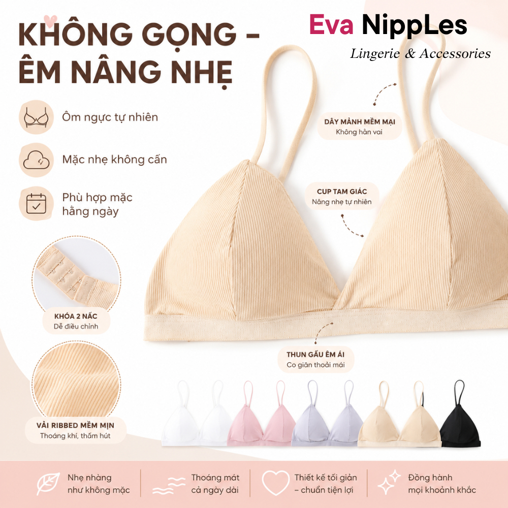 Áo Bra Eva Bra Gân Tăm Dây Mảnh Khoét Ngực Sâu - 812