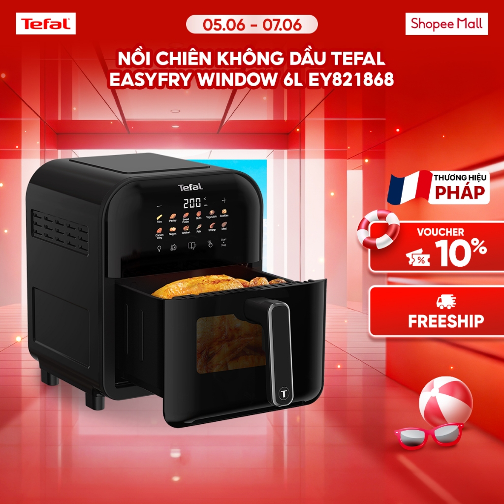 Nồi chiên không dầu Tefal EasyFry Window 6L EY821868/EY8211Y0 