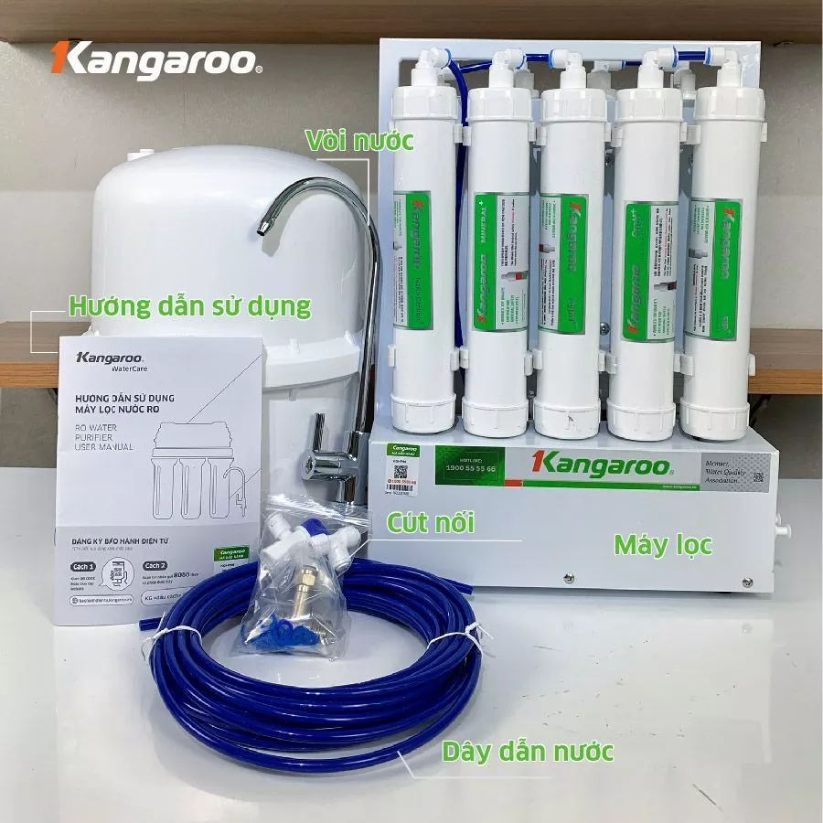 Máy Lọc Nước RO KGHP66 Hydrogen Kangaroo Chính Hãng 9 Lõi Lọc Bảo Hành 2 Năm Toàn Quốc Để Gầm Bếp