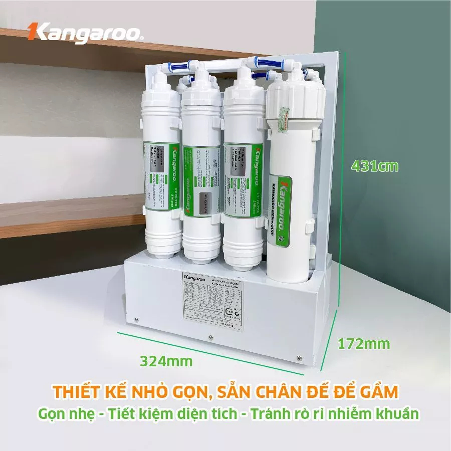 Máy Lọc Nước RO KGHP66 Hydrogen Kangaroo Chính Hãng 9 Lõi Lọc Bảo Hành 2 Năm Toàn Quốc Để Gầm Bếp