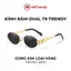 Kính râm oval gọng kim loại chống tia UV chống nắng thời trang nam nữ T9