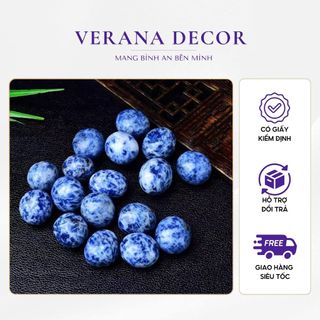Đá Tumble Sodalite Tự Nhiên Đá Mài Bóng Trang Trí Chậu Cây Bể Cá Cải Thiện Phong Thủy Cao Cấp
