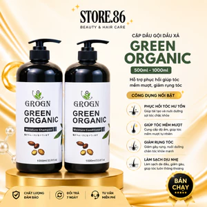 Cặp Dầu Gội Xả GREEN ORGANIC 500ml–1000ml | Dưỡng Tóc Mềm Mượt, Bóng Khỏe & Dễ Chải