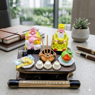 Bàn Thờ Thần Tài Mini ChiBi  Bàn Thờ Để Bàn Thờ Để Bàn Làm Việc. Bàn Thờ MiNi Để Bàn